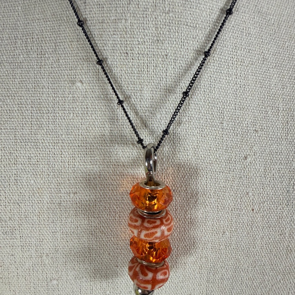 Elegant Orange Beaded Necklace